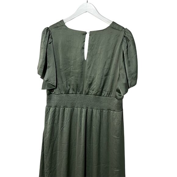 BALTIC BORN WOMENS SIZE XXLARGE PRAGUE SATIN MAXI DRESS GREEN NEW - Picture 9 of 13